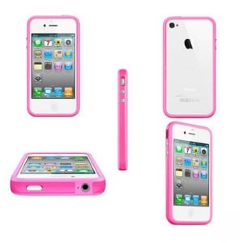 Розовый силиконовый бампер Apple для iPhone 4-4S