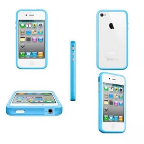 Синий силиконовый бампер Apple для iPhone 4-4S
