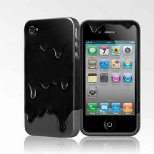 Чехол мороженое Черное ice cream Melt Hard case switch easy Black для IPhone 4-4s