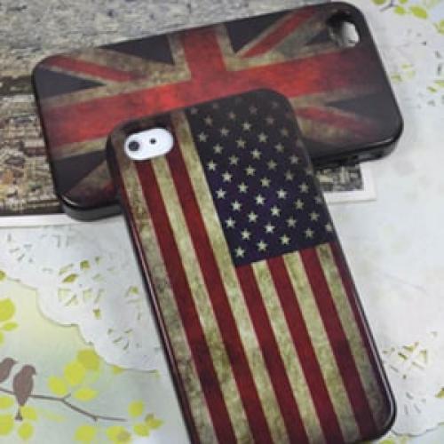 Чехол Пластик Ретро стиль Флаг США для IPhone 4-4s