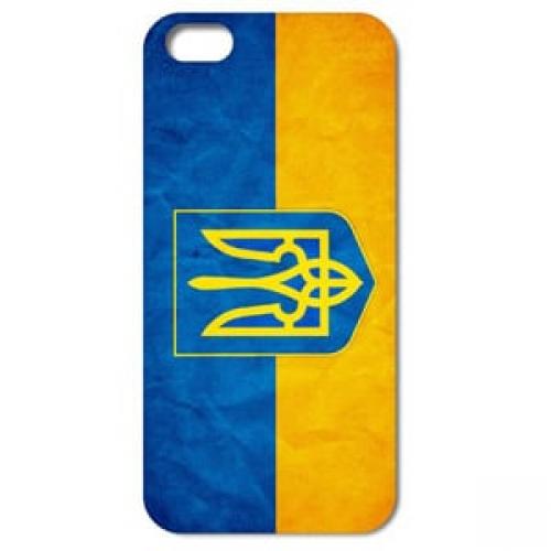 Чехол Пластик Флаг Украины Лаковый для IPhone 4-4s