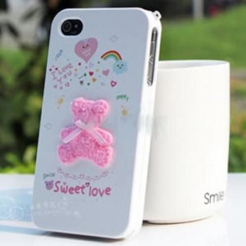 Чехол Happymori Pink Bear Розовый медвежонок для IPhone 4-4s