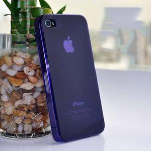 Чехол Ультратонкий 0.3мм мягкий пластик Фиолетовый для IPhone 4/4s