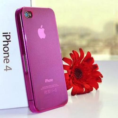 Чехол Ультратонкий 0.3мм мягкий пластик Розовый для IPhone 4-4s