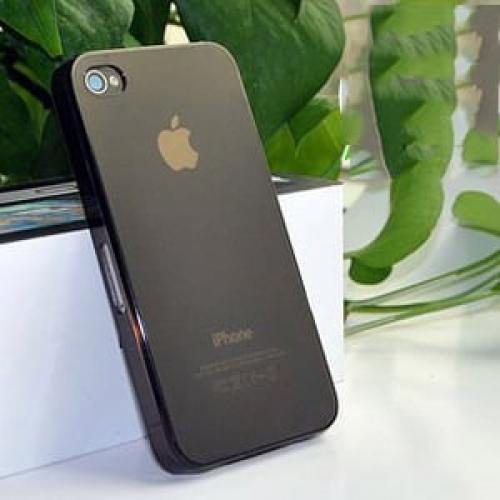 Чехол Ультратонкий 0.3мм мягкий пластик Черный для IPhone 4-4s