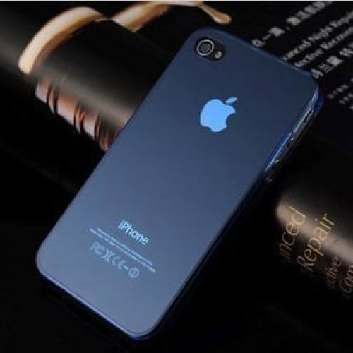 Чехол Ультратонкий 0.3мм мягкий пластик Синий для IPhone 4-4s