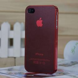 Чехол Ультратонкий 0.3мм мягкий пластик Красный для IPhone 4/4s