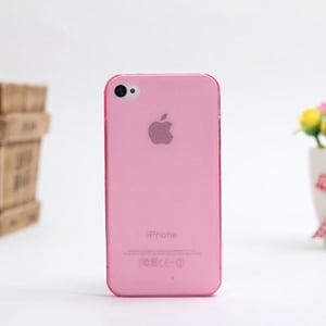 Чехол Ультратонкий 0.3мм мягкий пластик Светло розовый для IPhone 4/4s