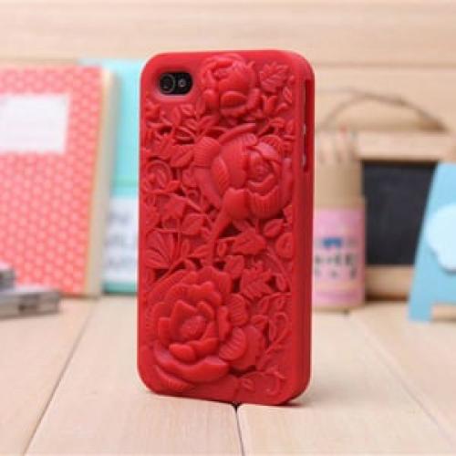 Чехольчик SweatchEasy цветок Blossom, Красный для IPhone 4-4s
