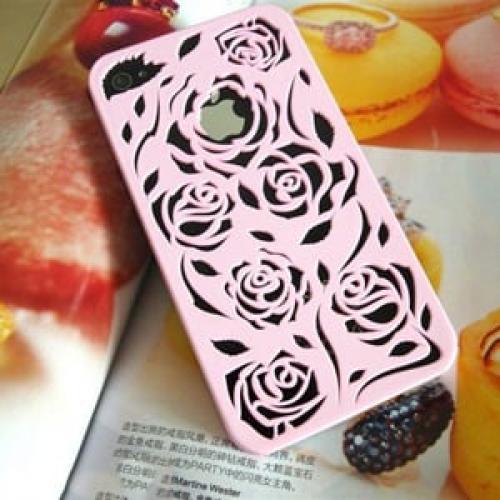 Чехол накладка розы Бледно розовый для IPhone 4-4s