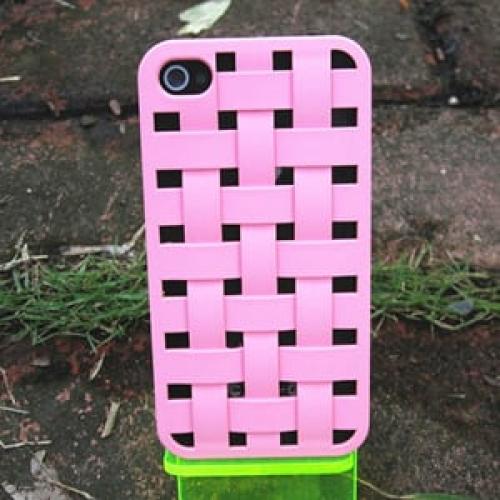 Чехол плетения Светло розовый для IPhone 4-4s