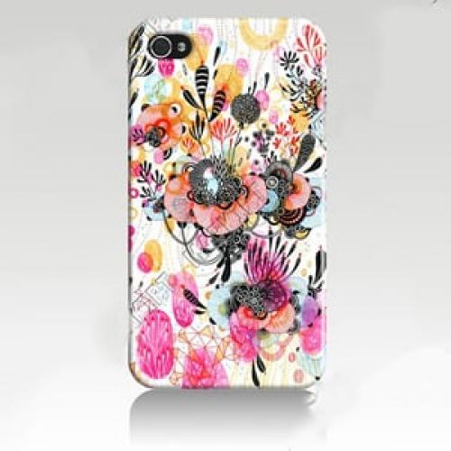 Чехол ультратонкий пластиковый эксклюзив Пчелиный цветок для IPhone 4-4s
