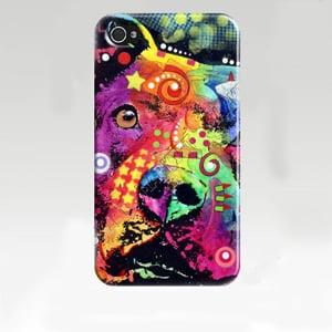 Чехол ультратонкий пластиковый эксклюзив Разноцветная собака для IPhone 4/4s
