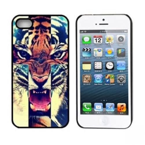 Пластиковый чехол Tiger Тигр с крестом для IPhone 4-4s