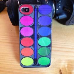Чехол Набор красок с кисточкой для iPhone 4/4s