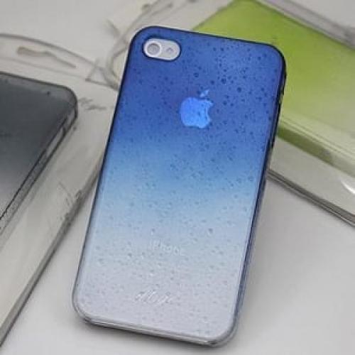 Пластиковый чехол Raindrop Blue Капли Дождя Синий для IPhone 4-4s