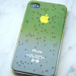 Пластиковый чехол Raindrop Green Капли Дождя Зеленый для IPhone 4/4s