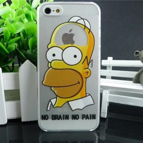 Пластиковый чехол Прозрачный Гомер думает о яблоке для IPhone 4-4s