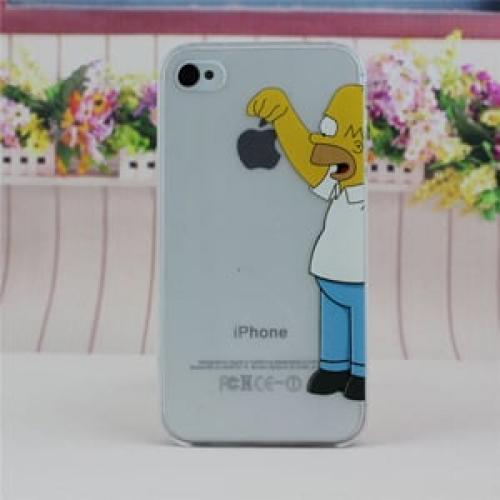 Пластиковый чехол Гомер держит яблоко для IPhone 4-4s