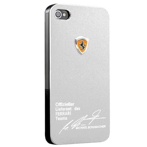 Пластиковый чехол с логотипом Ferrari Серебристый для IPhone 4-4s