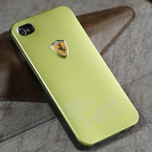 Пластиковый чехол с логотипом Ferrari Зелёный для IPhone 4-4s