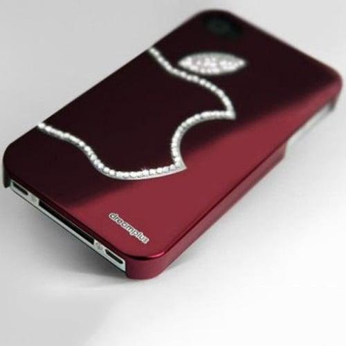 Пластиковый чехол Leshine со стразами Красный для IPhone 4-4s