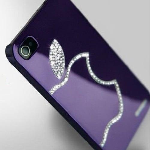 Пластиковый чехол Leshine со стразами Фиолетовый для IPhone 4-4s