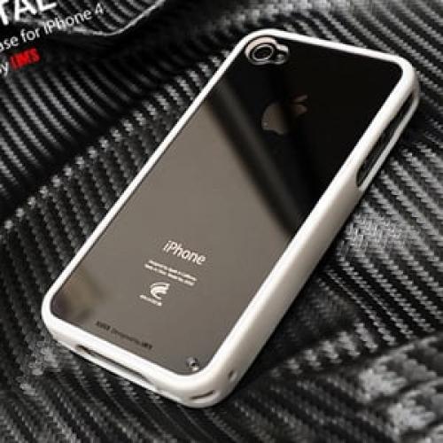 Чехол накладка lims Белый с прозрачным для IPhone 4-4s