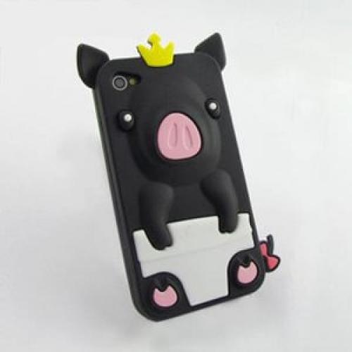 Чехол iPig свинья черная для IPhone 4-4s