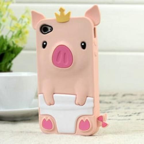 Чехол iPig свинья бледно розовая для IPhone 4-4s