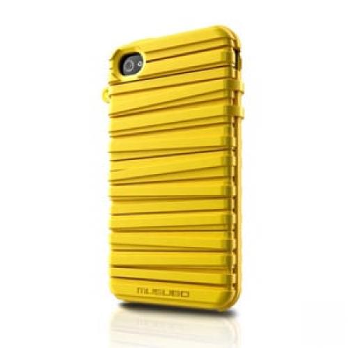 Чехол силиконовый  Ребристый чехол MUSUBO Желтый для IPhone 4-4s