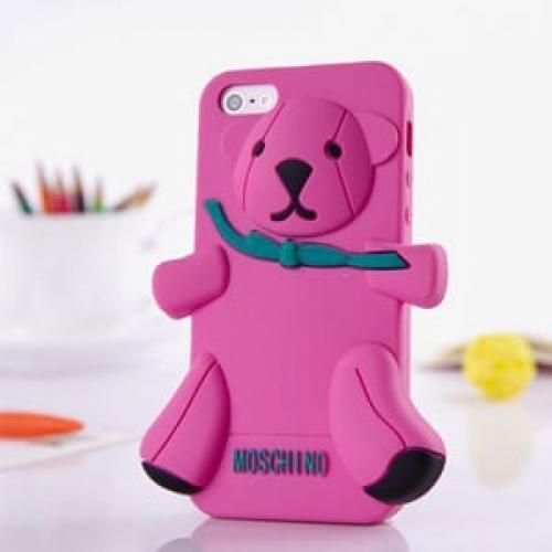 Силиконовый чехол Moschino Bear Ярко Розовый для Iphone 4-4s