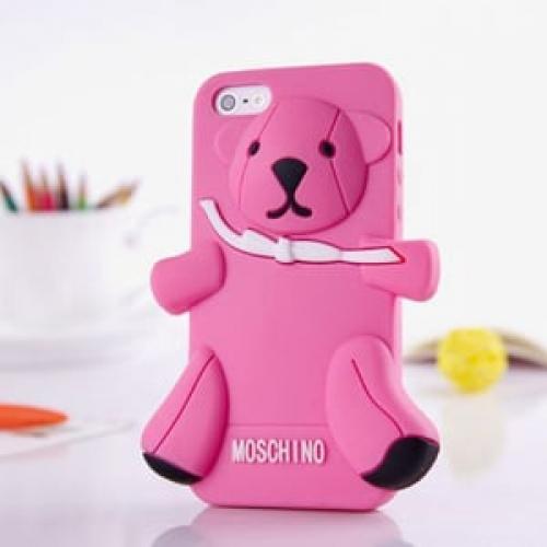 Силиконовый чехол Moschino Bear Светло Розовый для Iphone 4-4s