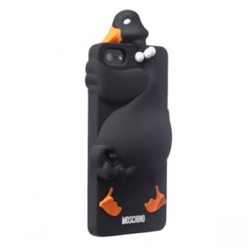Силиконовый чехол Moschino Duck Черный для Iphone 4-4s
