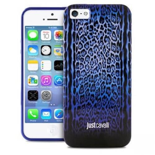 Силиконовый чехол Justcavalli Leopard Черно Синий Леопард для IPhone 4-4s