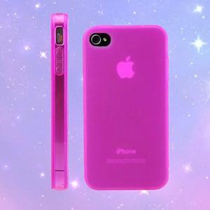 Силиконовый чехол ультратонкий 0.7мм Ярко Розовый для Iphone 4/4s