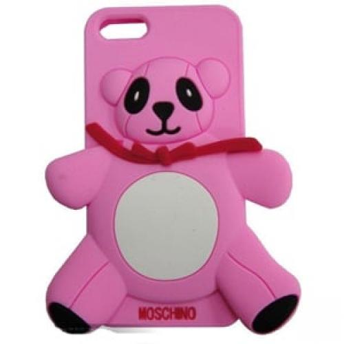 Силиконовый чехол Moschino Agostino Panda ярко розовый для iPhone 4-4s