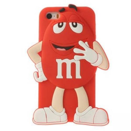 Силиконовый чехол 3D M&M’s (эм-энд-эмс) Красный на iPhone 4-4S