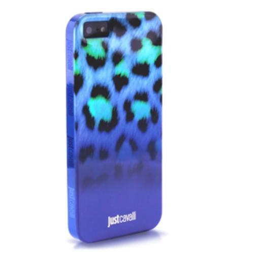 Силиконовый чехол Justcavalli Macro Leopard Леопард Синий для iPhone 4-4s