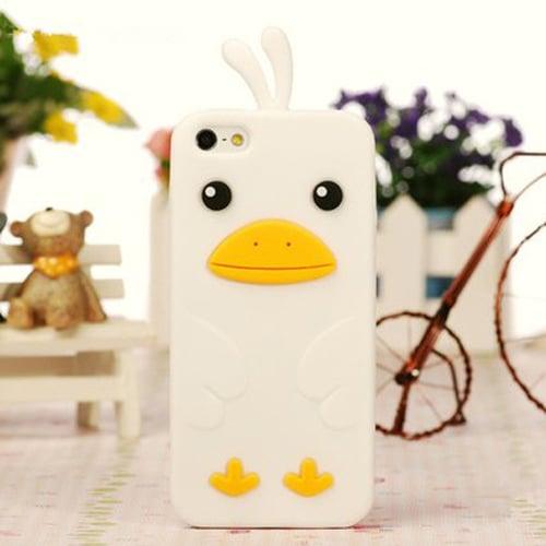 Силиконовый чехол Cute Ducky Белый для iPhone 4-4s