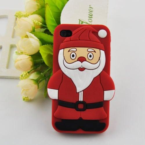 Силиконовый чехол Cristmas Holidays Santa Claus Red для iPhone 4-4s