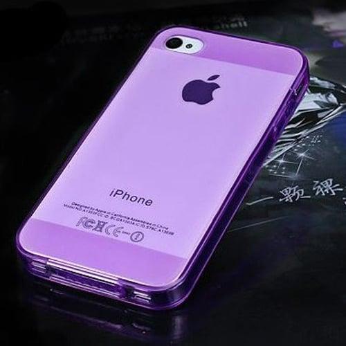 Силиконовый чехол c полосками Фиолетовый для iPhone 4-4s