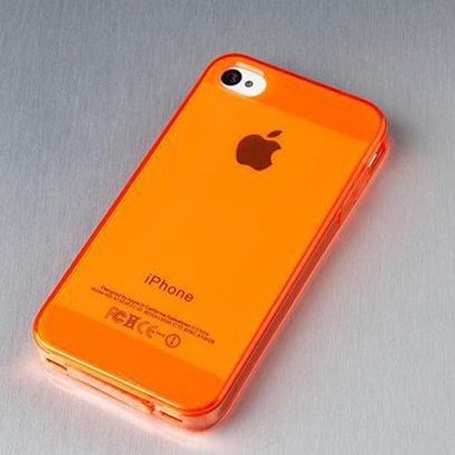 Силиконовый чехол c полосками Оранжевый для iPhone 4-4s