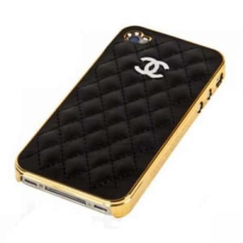 Чехол Шанель Черная с золотом для IPhone 4-4s