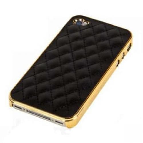 Чехол Люксори Luxury Черный с золотом для IPhone 4-4s