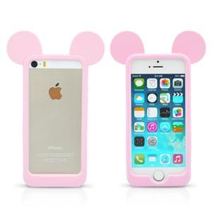 Силиконовый бампер Ушки Микки Бледно розовые для IPhone 6