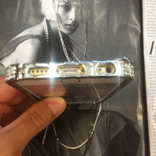 Серебристый металлический бампер с камнями Fashion Snake для IPhone 6