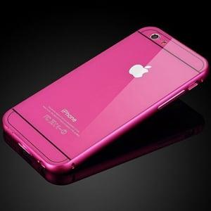 Металлический бампер 0.7мм с пластиковой крышкой Розовый для IPhone 6