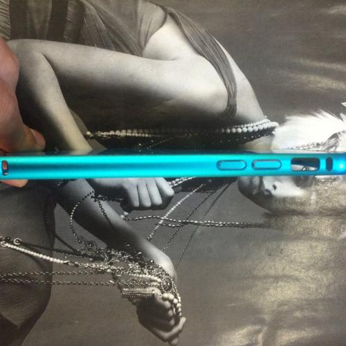 Металлический бампер 0.7мм с пластиковой крышкой Голубой для IPhone 6