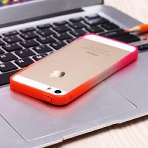 Бампер пластиковый Оранжевый с розовым для IPhone 6